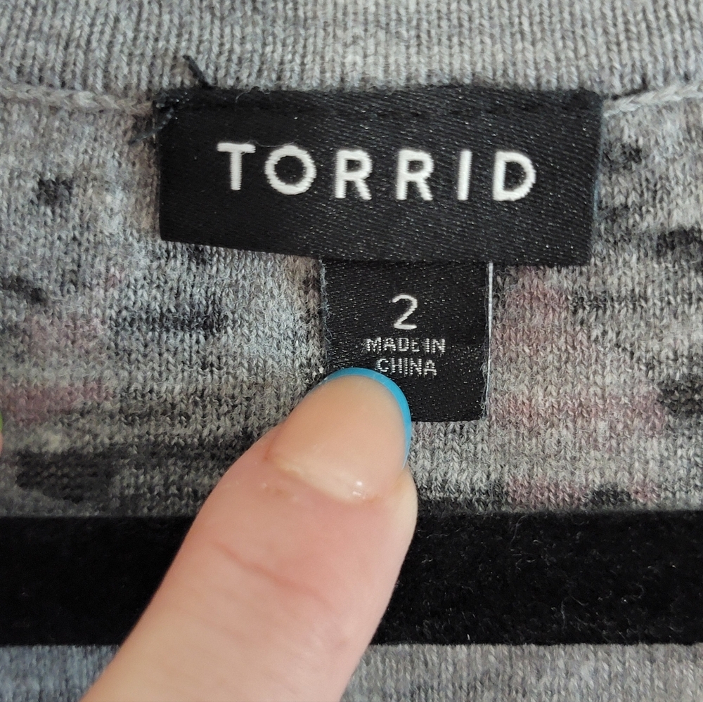 TORRID Leopard Print Long Cardigan - Gray & Pink - Picture 3 of 8